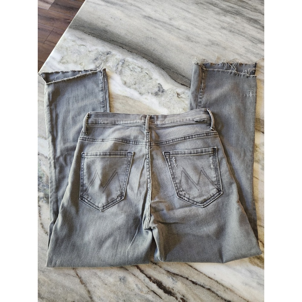Mother The Insider Crop Step Fray Jeans Gray Last Stop Saloon 27 High Rise